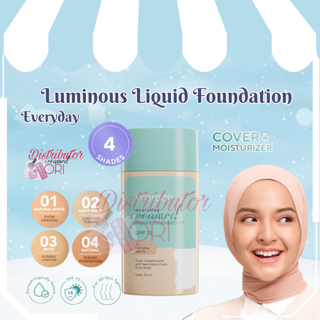 Jual Wardah Everyday Luminous Liquid Foundation Alas Bedak Cair