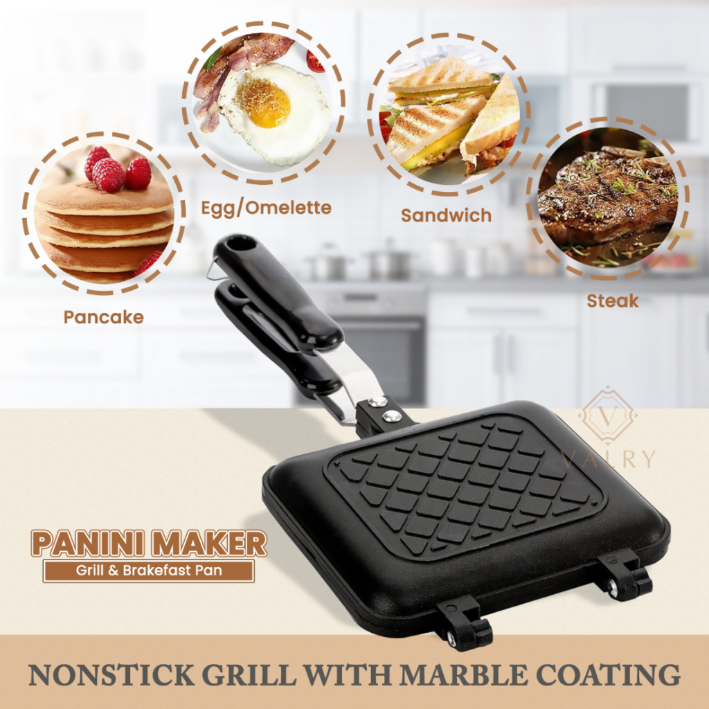 Jual Halomurah Panci double pan Sandwich panini maker cetakan kue roti ...