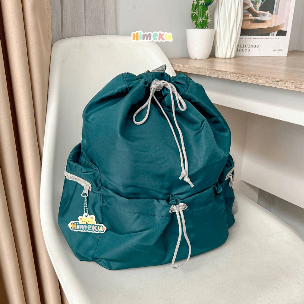 Himeku FUKURO MEDIUM Backpack Tas Sedang Polytaslan Crinkle Ransel  Pria Wanita
