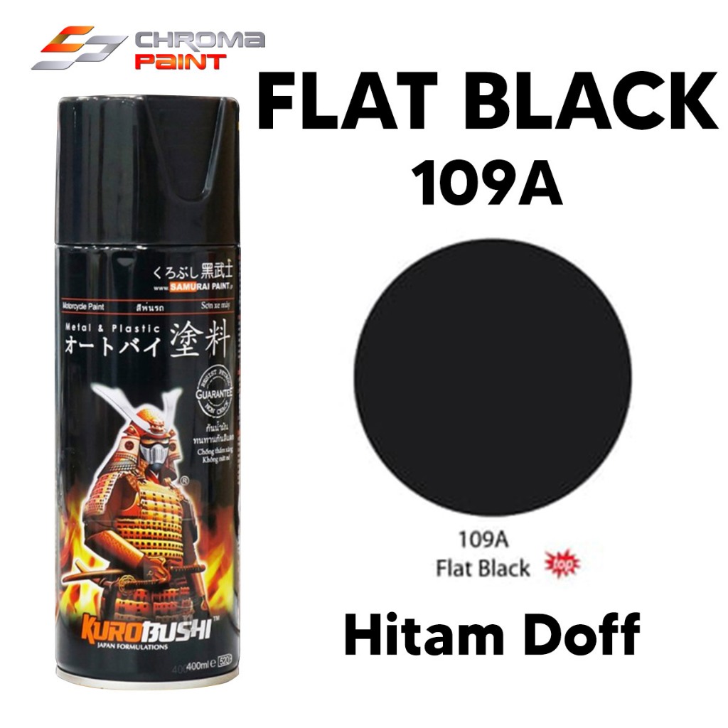 Jual Cat Samurai Paint 109a Flat Black - Cat Semprot Hitam Doff Tahan 