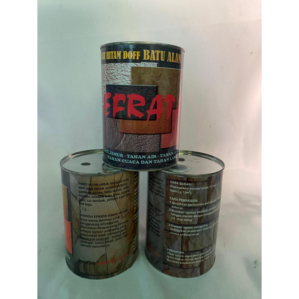 Jual Cat Hitam Doff EFRATA Batu Alam, Besi, Tembok 800mL | Shopee Indonesia