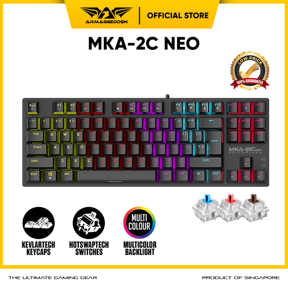 Jual Keyboard Gaming Mechanical Armaggeddon MKA-2C NEO Psychraven TKL ...