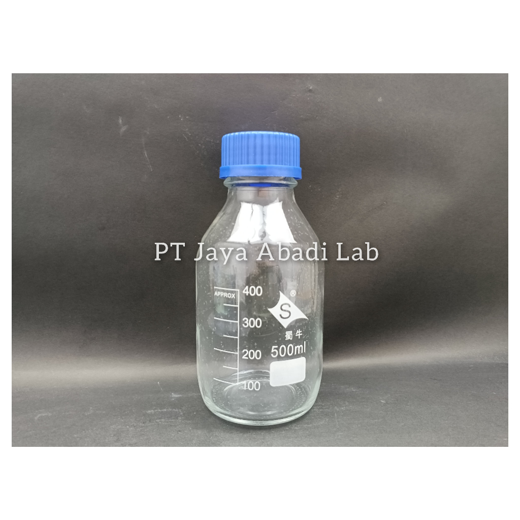 Jual botol sampel botol duran RRC bening tutup biru 500ml 500 ml 500cc ...