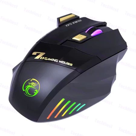 Mute Mouse Gaming Wireless GW-X7 2.4GHz Rechargeable RGB 3200DPI 7 Buttons Wireless Mute Ergonomic Gaming Mute Mouse Gaming Wireless GW-X7 2.4GHz Rechargeable RGB 3200DPI 7 Buttons Wireless Mute Ergonomic Gaming