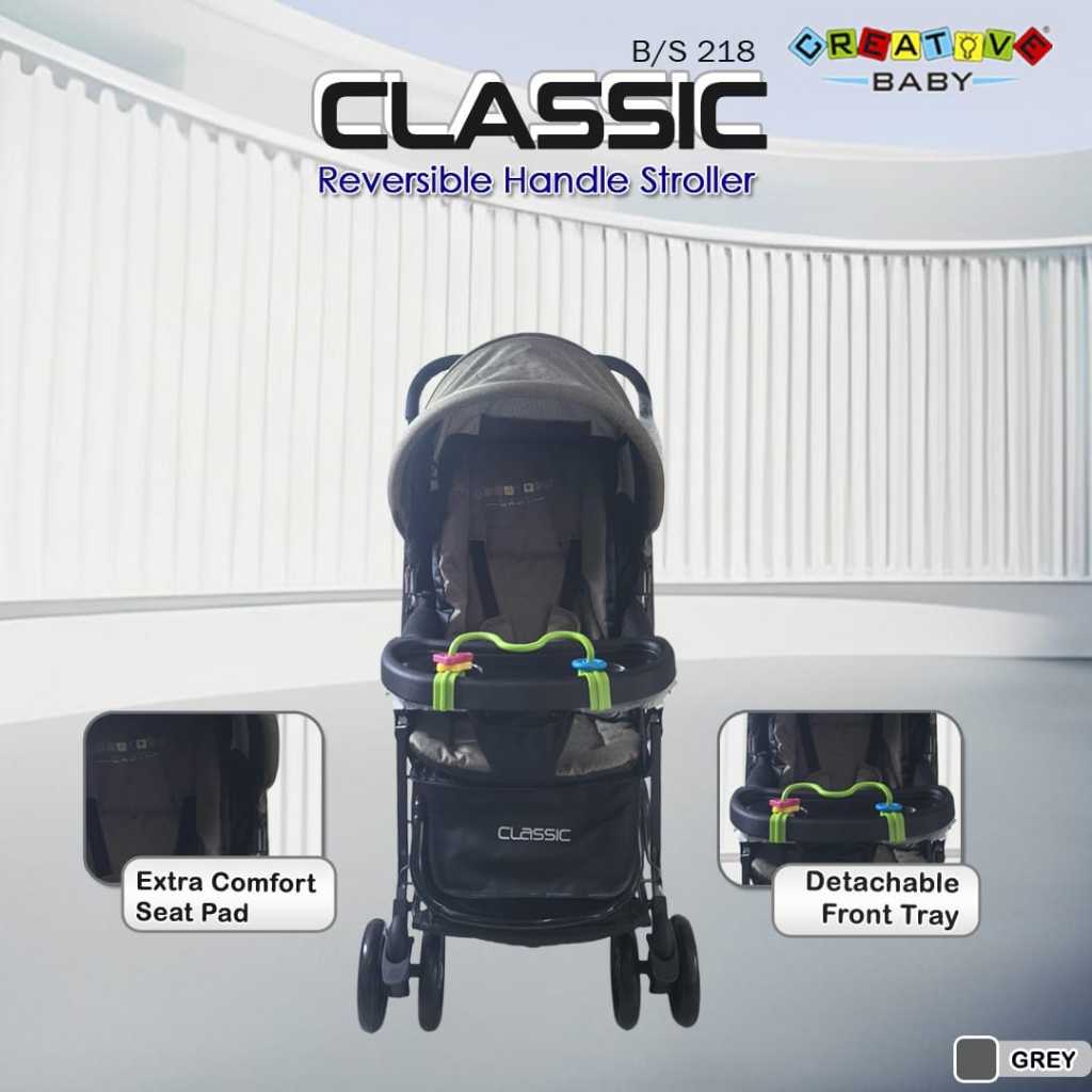 Stroller bayi creative 218 classic dorongan bayi murah bisa dorong depan  dan belakang