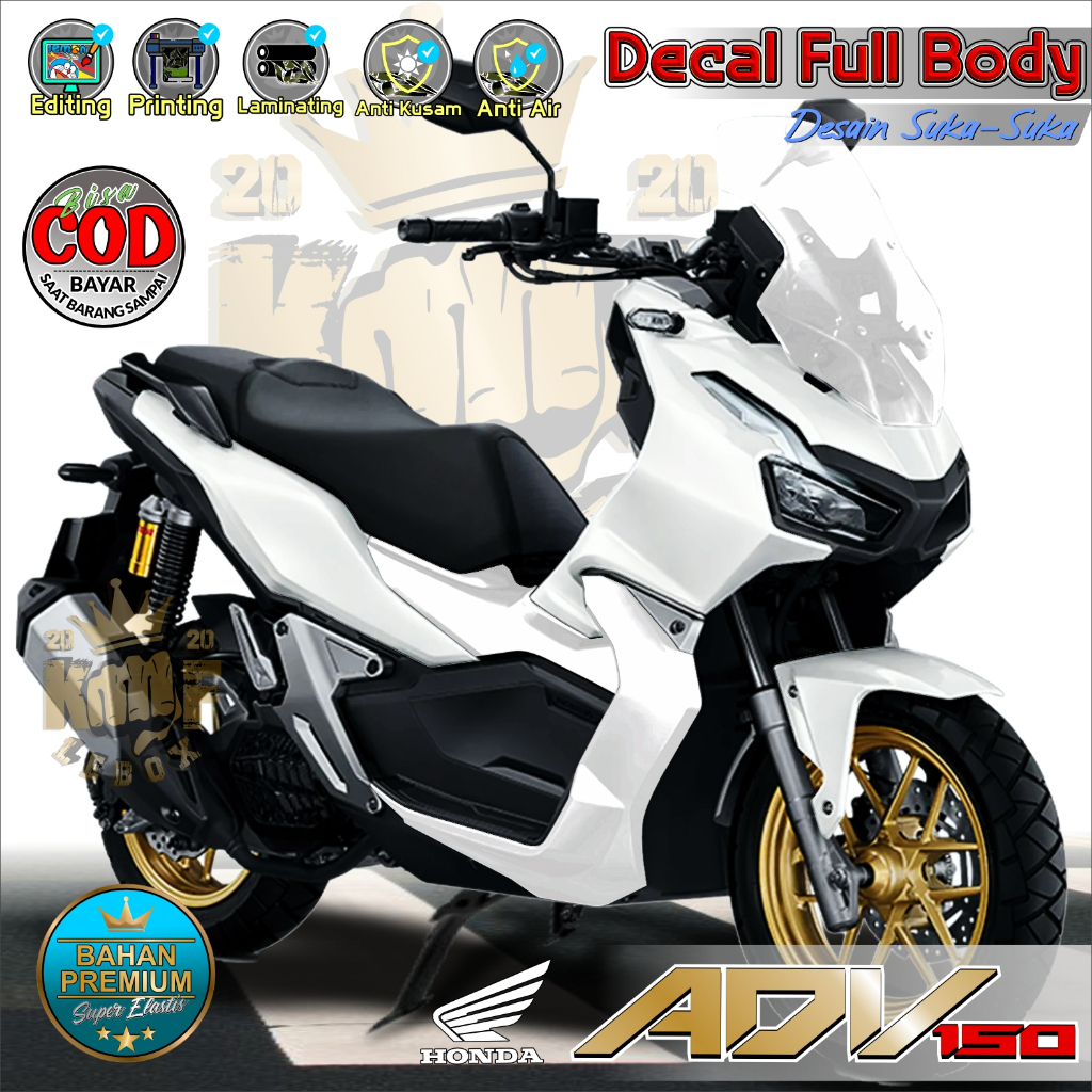 Jual BISA COD DECAL STICKER MOTOR Honda ADV-150 MOTIF POLOS SIMPLE ...
