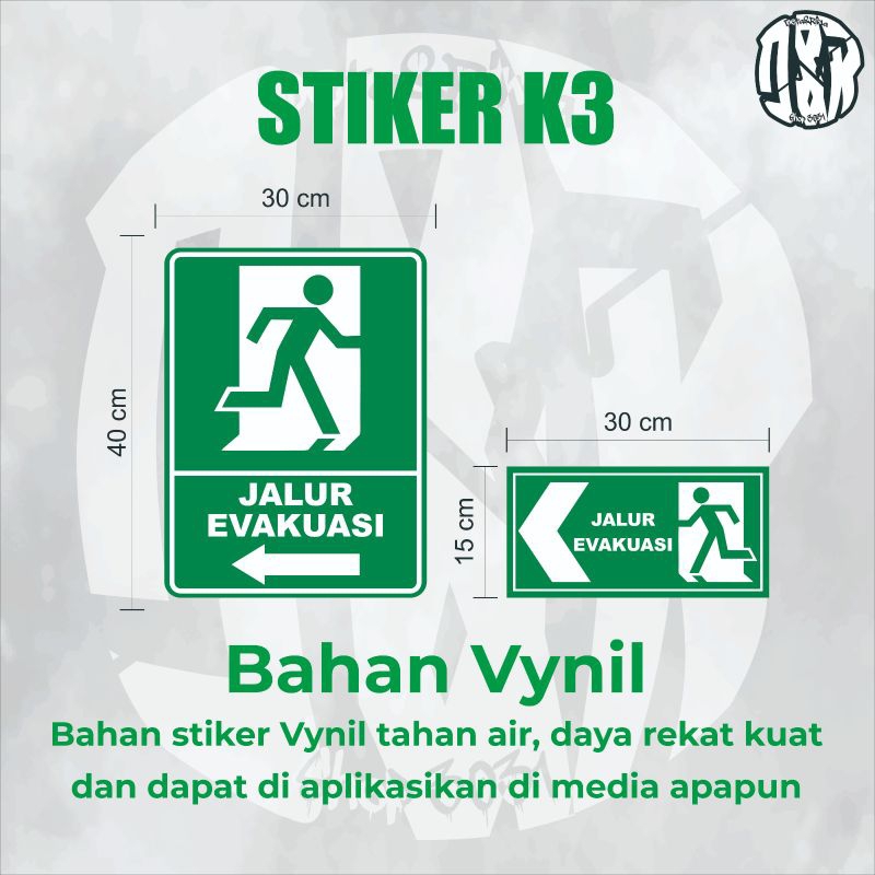 Jual STICKER PERINGATAN/STICKER JALUR EVAKUASI/STICKER VYNIL/STICKER ...