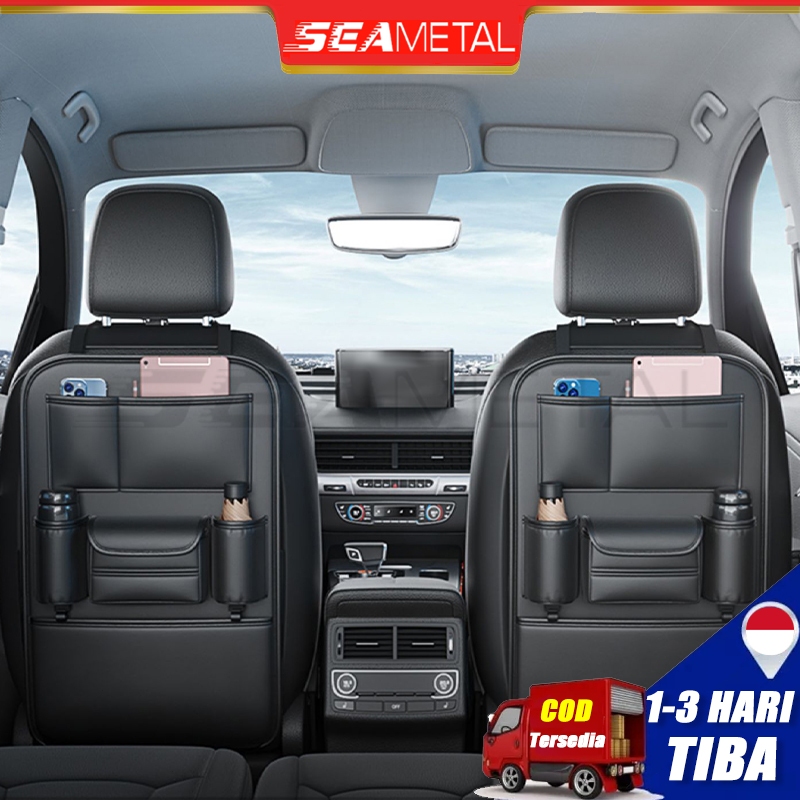 Tas Penyimpanan Mobil Multifungsi Car Seat Mobil Bahan Kulit Tas Barang Mobil Interior Organizer Kulit PU SEAMETAL