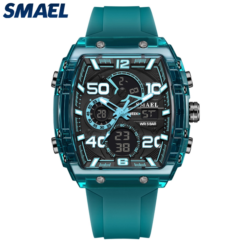 SMAEL 8109 Jam Tangan Elektronik Pria Multifungsi Tahan Air dan Bercahaya  dalam Gelap