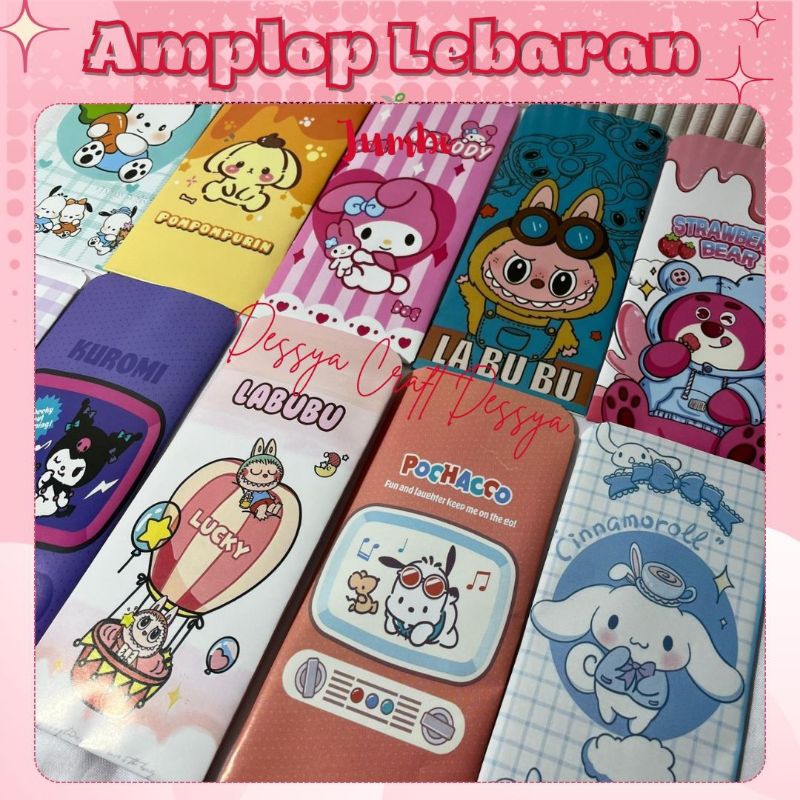 Jual ISI 10 - AMPLOP LEBARAN JUMBO VIRAL - LABUBU & KUROMI - AMPLOP ...