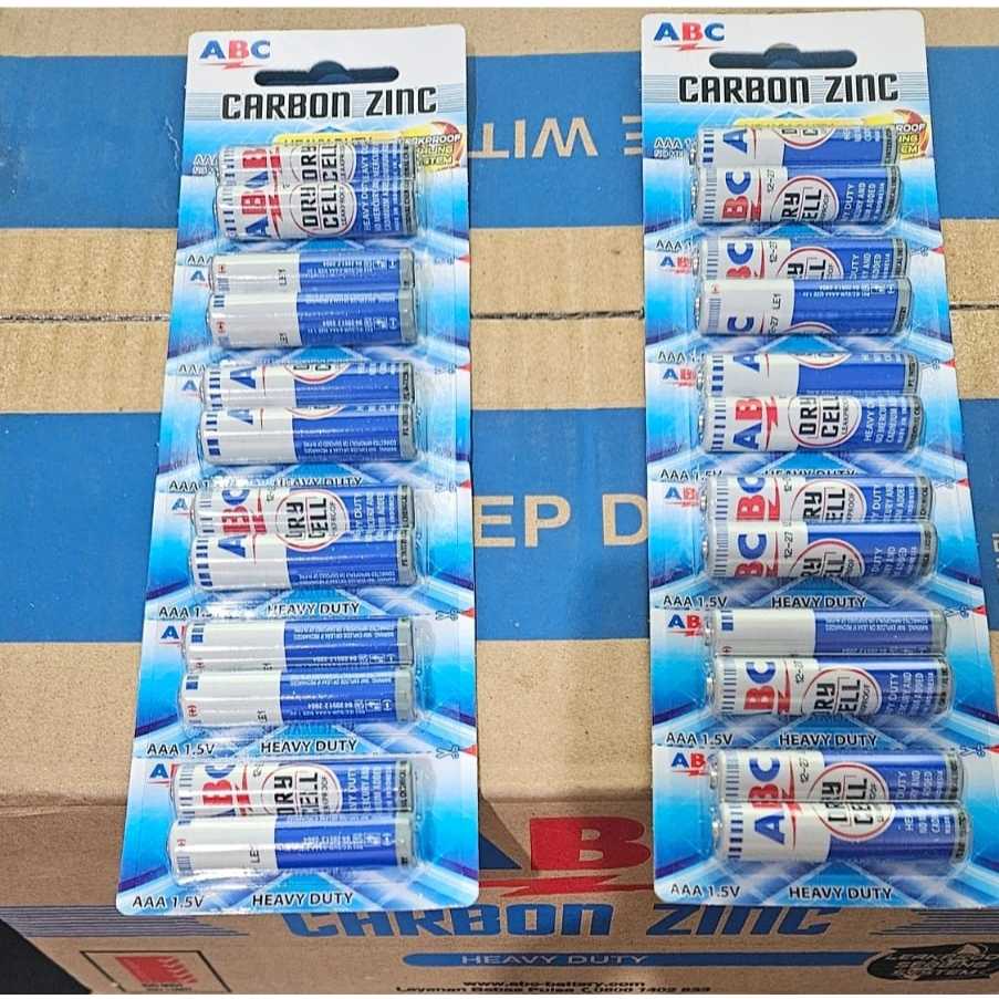 Jual ABC Carbonzinc R3 Biru rcg isi 12 Pcs /AAA / A3 / baterai /battery ...