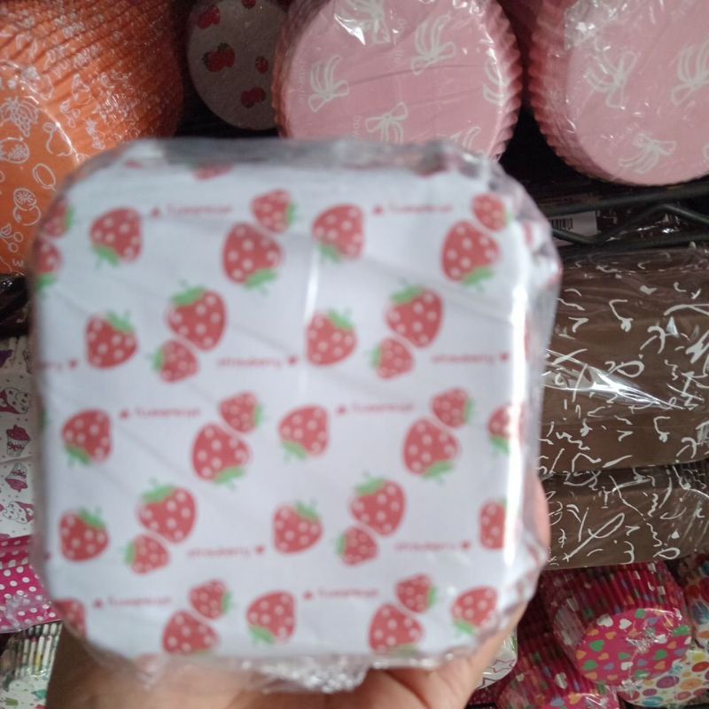 Jual paper cup/ cup roti laminasi kotak / persegi ukuran 8x8x3 1 roll ...