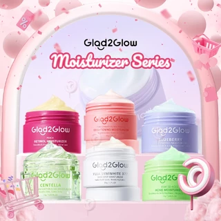 GLAD2GLOW - MOISTURIZER SERIES ( 30 | 100 g ) - Pelembab Wajah Centella | Kiwi | Pomegranate | Blueberry | Peach Retinol Meredahkan Mencerahkan Jerawat Muka Niacinamide Ceramide Salicylic Acid G2G