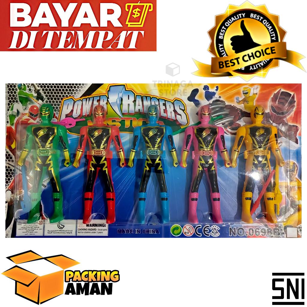 Jual ( BISA COD ) PROMO Mainan Anak Isi 5 PCS Power Rangers Robot Super ...
