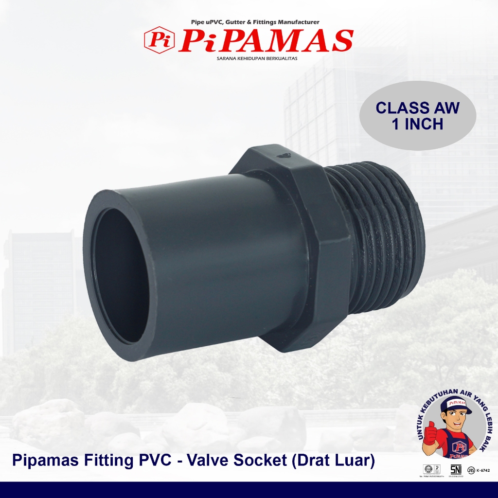 Jual PiPAMAS Fitting PVC AW - Valve Socket 1