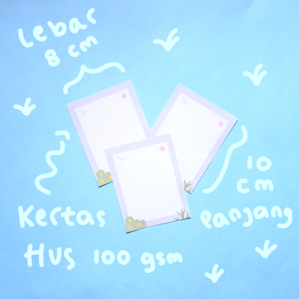 Jual (48 Lembar) Notepad/Memopad/Memo Paper Estetik Desain Lucu (Kebun ...