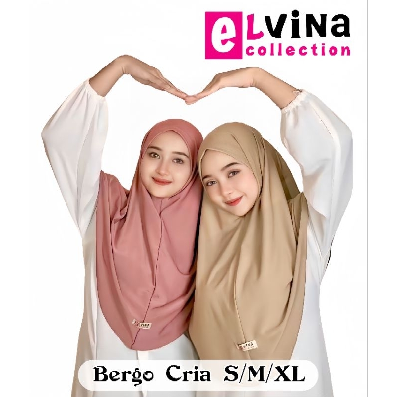 Hijab Bergo Non Pet Cria S/M/XL Jersey Daily hijab