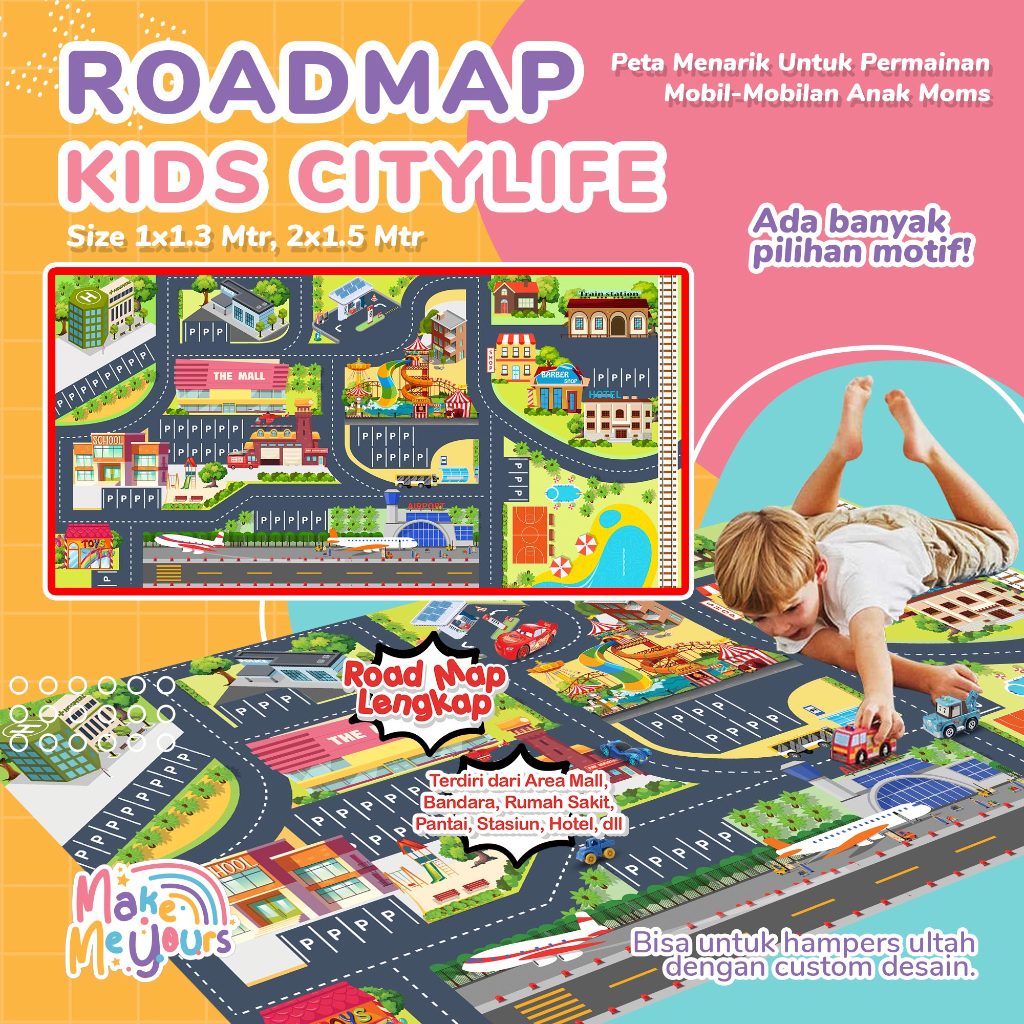 Jual KARPET MAIN I PLAYMAT I MAINAN EDUKASI I ROAD MAP - MAP 3 ...