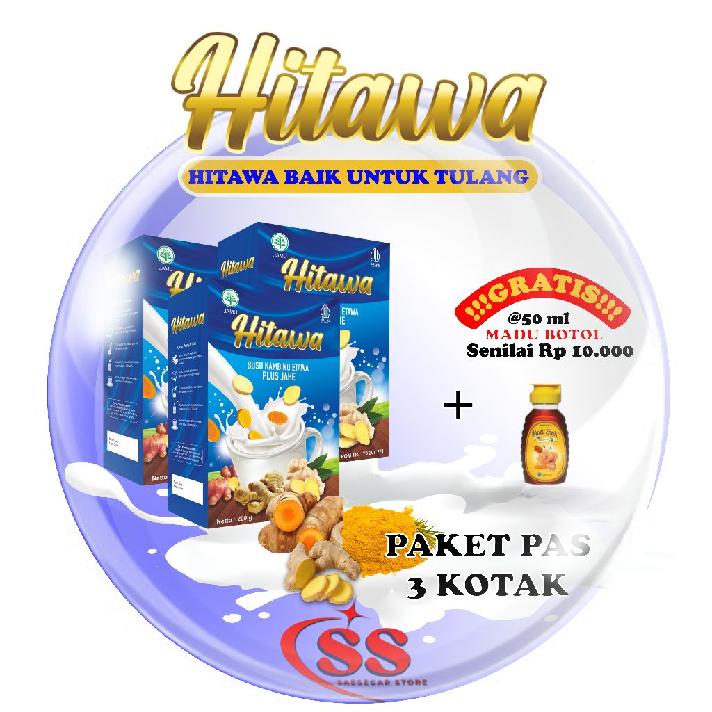 Jual [HITAWA PAKET 3 KOTAK Free MADU BOTOL/SASET ] susu ETAWAlIn atasi ...
