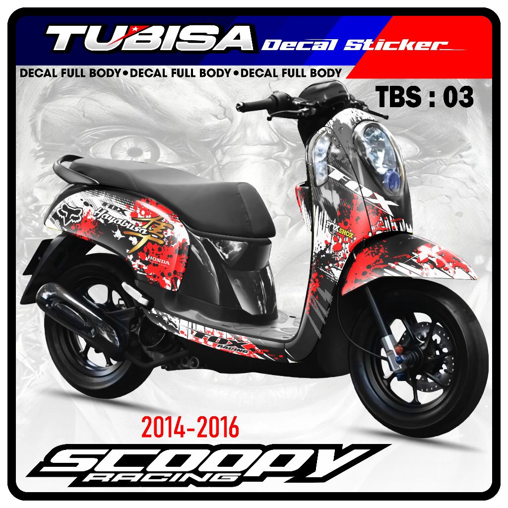 Jual Sticker Stiker decal Variasi Full Body SCOOPY Fi 2014 - 2016 ...