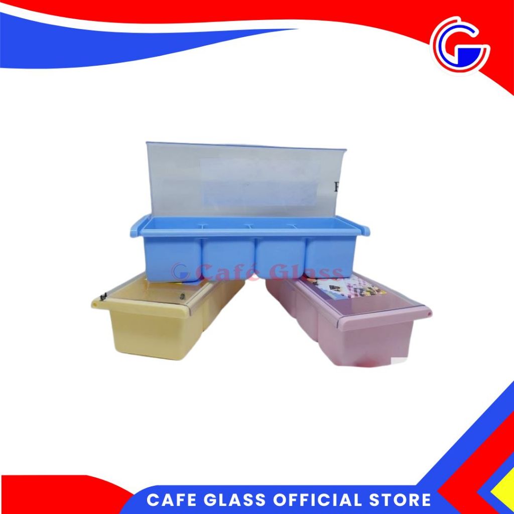 Tempat Bumbu Plastik - Tempat Bumbu Sekat 4 - Yosikawa L-0121/4