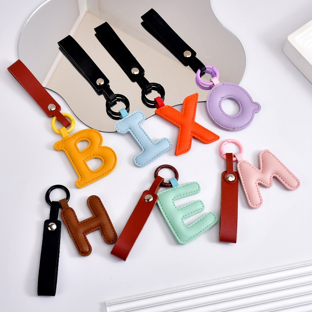 Letter M Keychain With Butterfly & Sequins - Pink & Orange, Resin & Alloy, Gift Ready - View #13