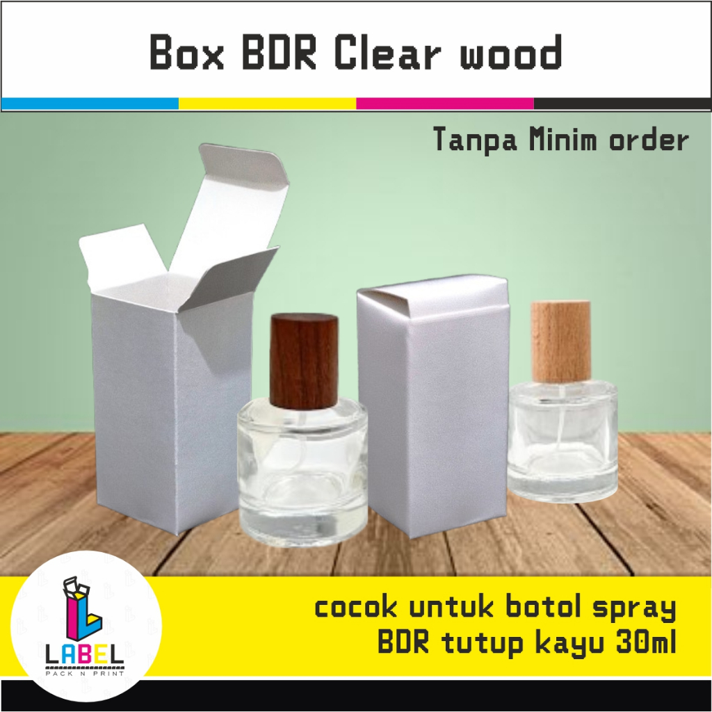 Jual Box / Dus Kemasan Botol BDR clear wood 30ml / BDR Tutup Kayu 30ml ...