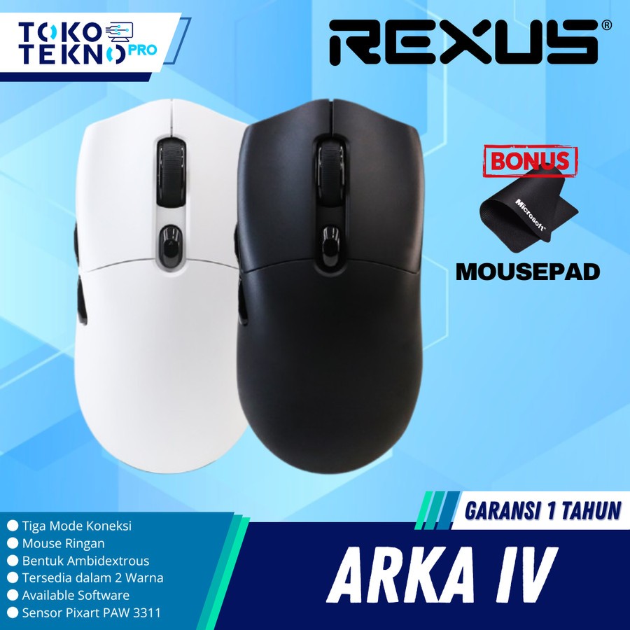 Jual Rexus Arka 4/ IV / RX-115 / RX115 Mouse Gaming Wireless Triple ...