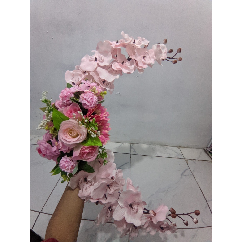 Jual Bunga rangkai warna pink panjang +60cm. | Shopee Indonesia