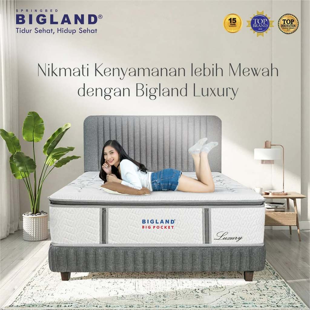 Jual Spring Bed Full Set BIGLAND BIG POCKET LUXURY | Shopee Indonesia