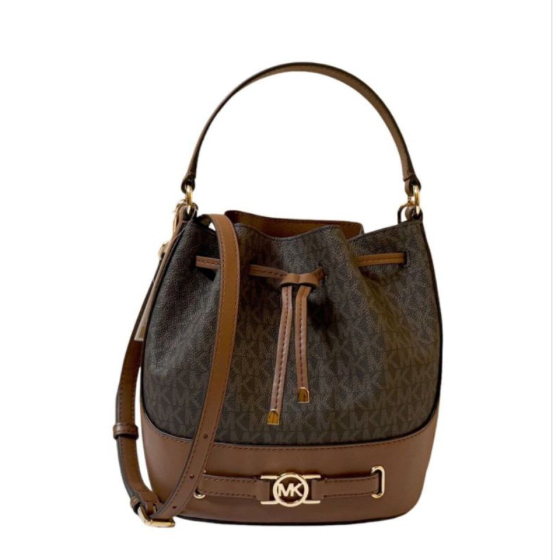 Jual Mk Reed medium bucket messenger leather sig brown m | Shopee Indonesia
