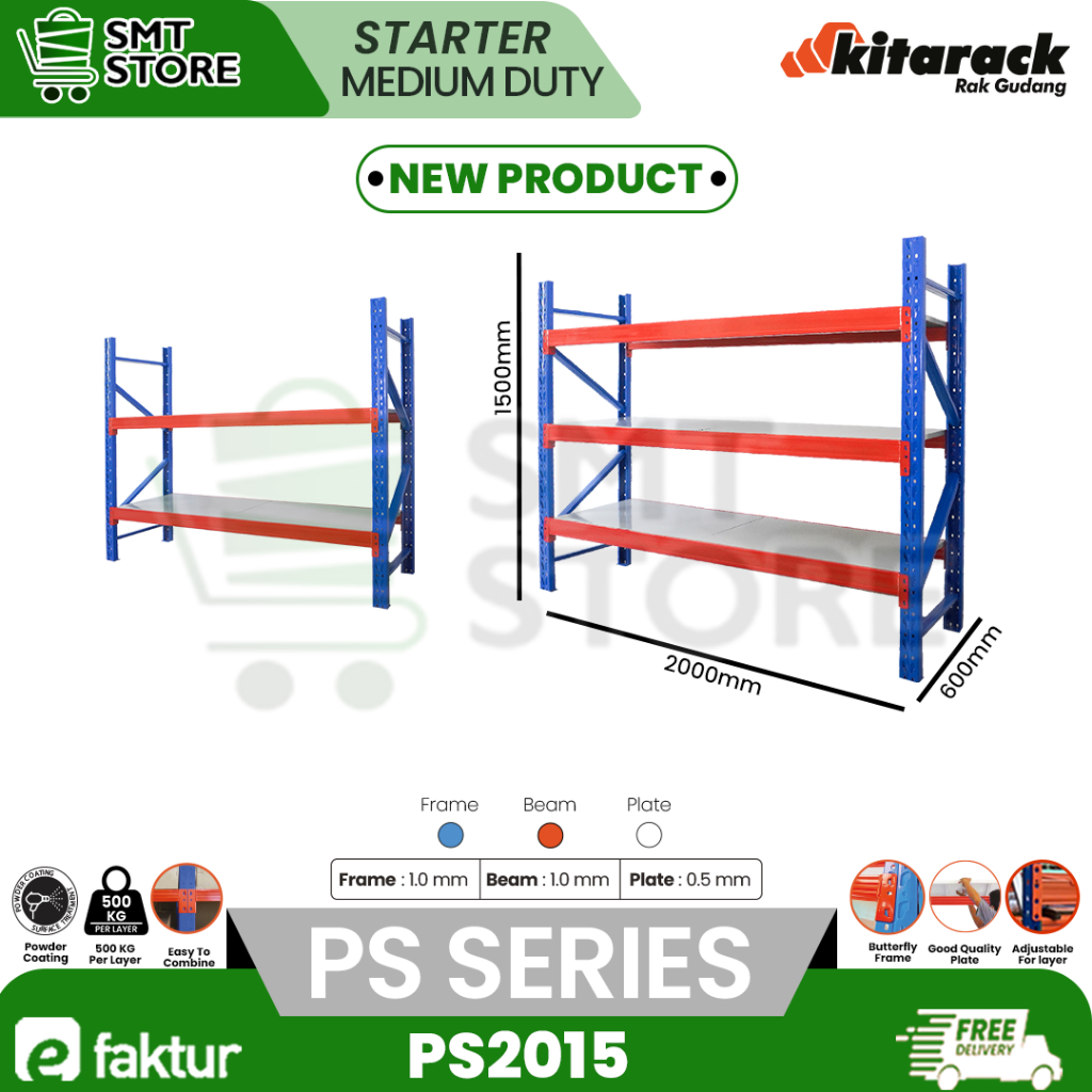 Jual KITARACK Rak Gudang 4 Susun PS2015 Warehouse Rack Medium Duty ...