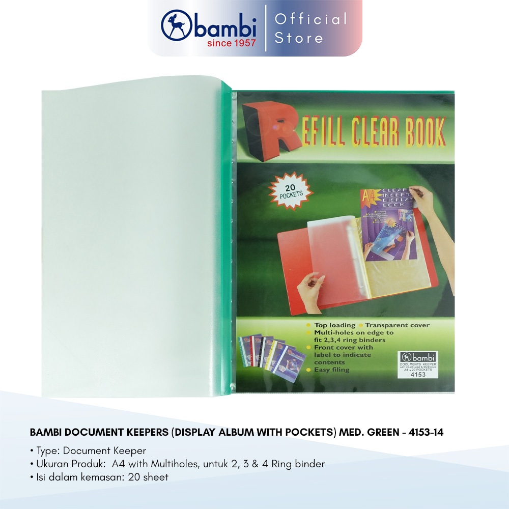 Jual Bambi Dokumen Folder A4 Isi 20 Pocket Tipe Document Pocket Edisi ...