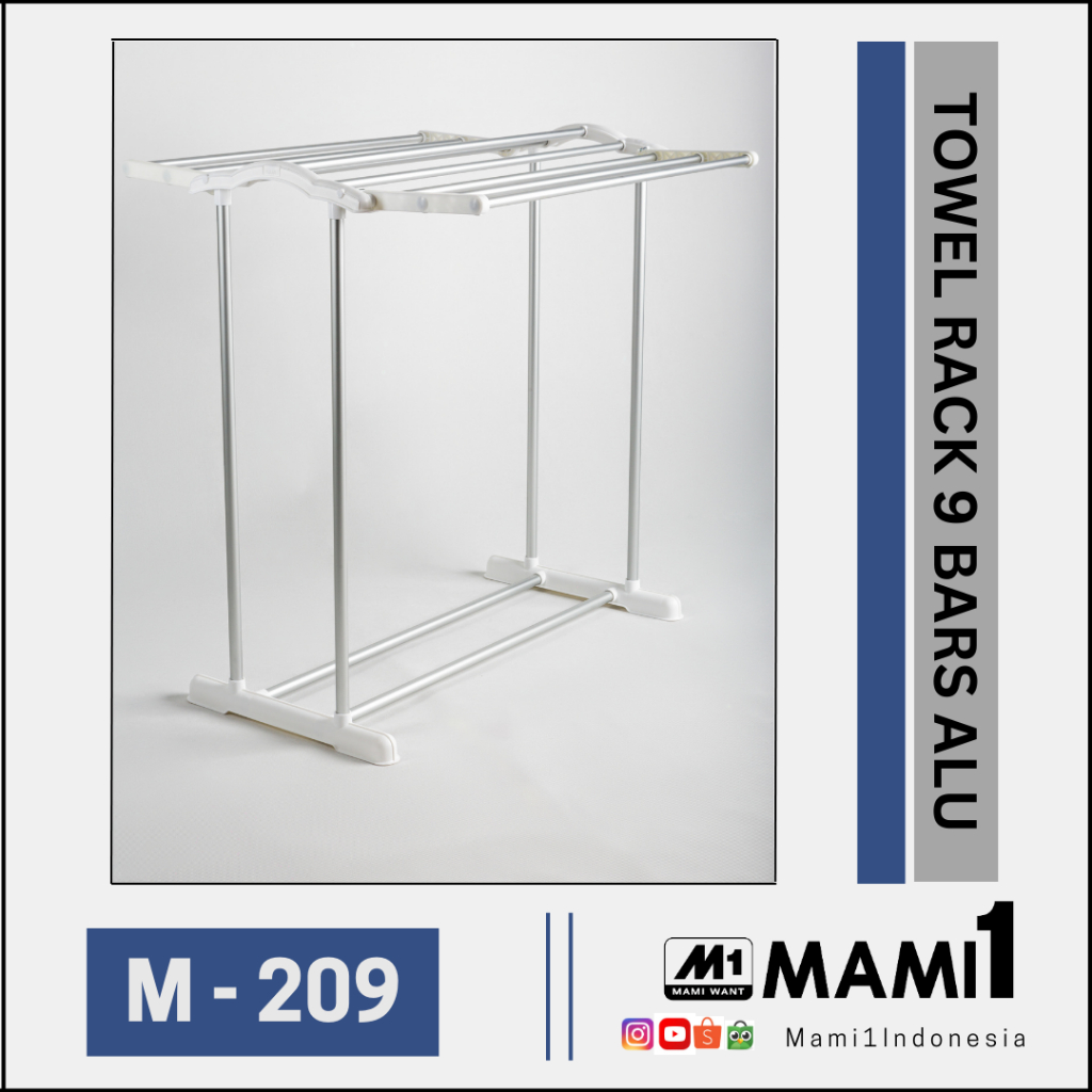 Jual MAMI1 M-209 TOWEL RACK 9 BARS ALU | Shopee Indonesia