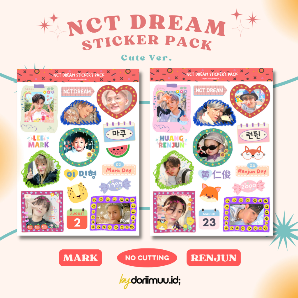 Jual NCT DREAM STICKER PACK Cute Ver. (No Cutting) | Shopee Indonesia