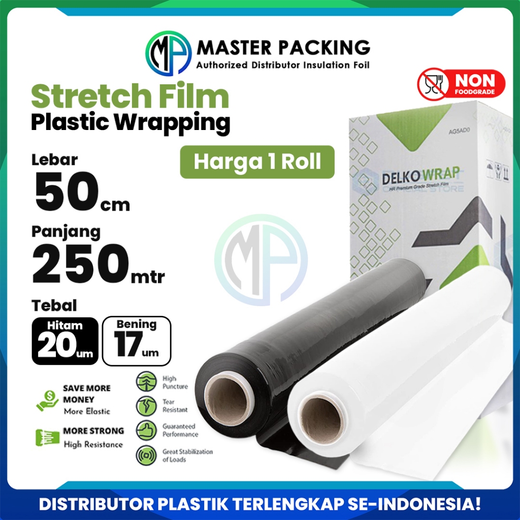 Jual Plastik Wrapping Barang / Stretch Film Warna Bening dan Hitam ...