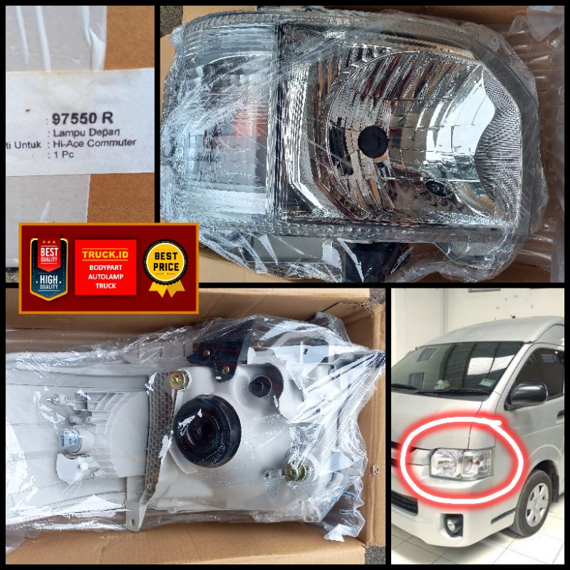 Jual HEADLAMP LAMPU DEPAN HEAD LAMP TOYOTA HIACE COMMUTER 2014 2015 16 ...