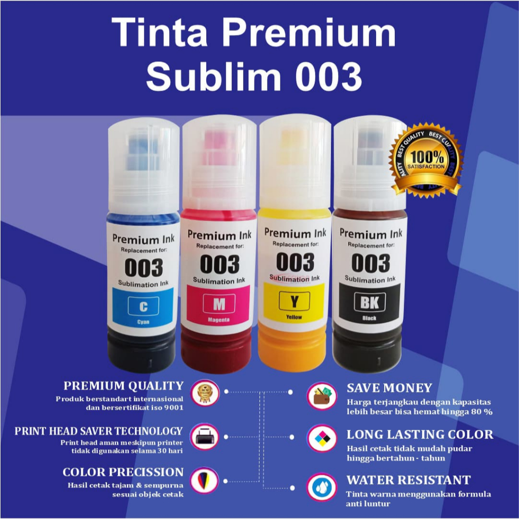 Jual Tinta Sublim Epson 003 Sublimation Sublime Ink Printer L1110 L1210 ...