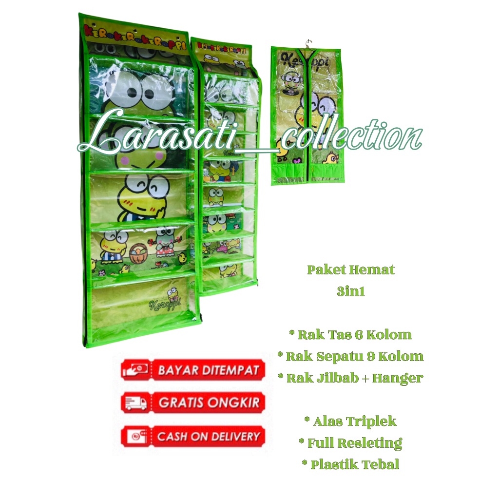 Jual (Alas Triplek) Rak Gantung Set 3in1 Rak Tas Rak Sepatu dan Rak ...