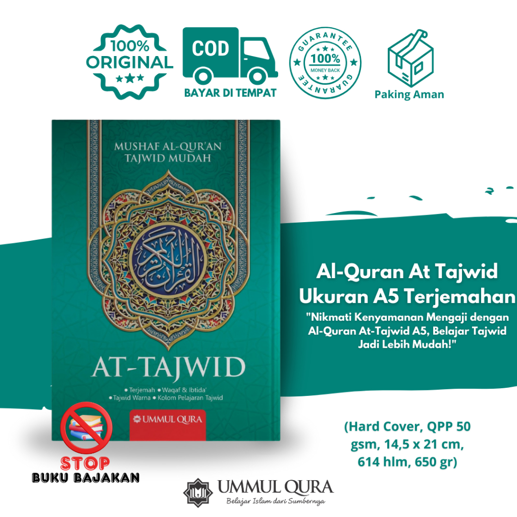 Jual al quran terjemahan dan tajwid A5 Sedang lengkap Dengan Tajwid ...
