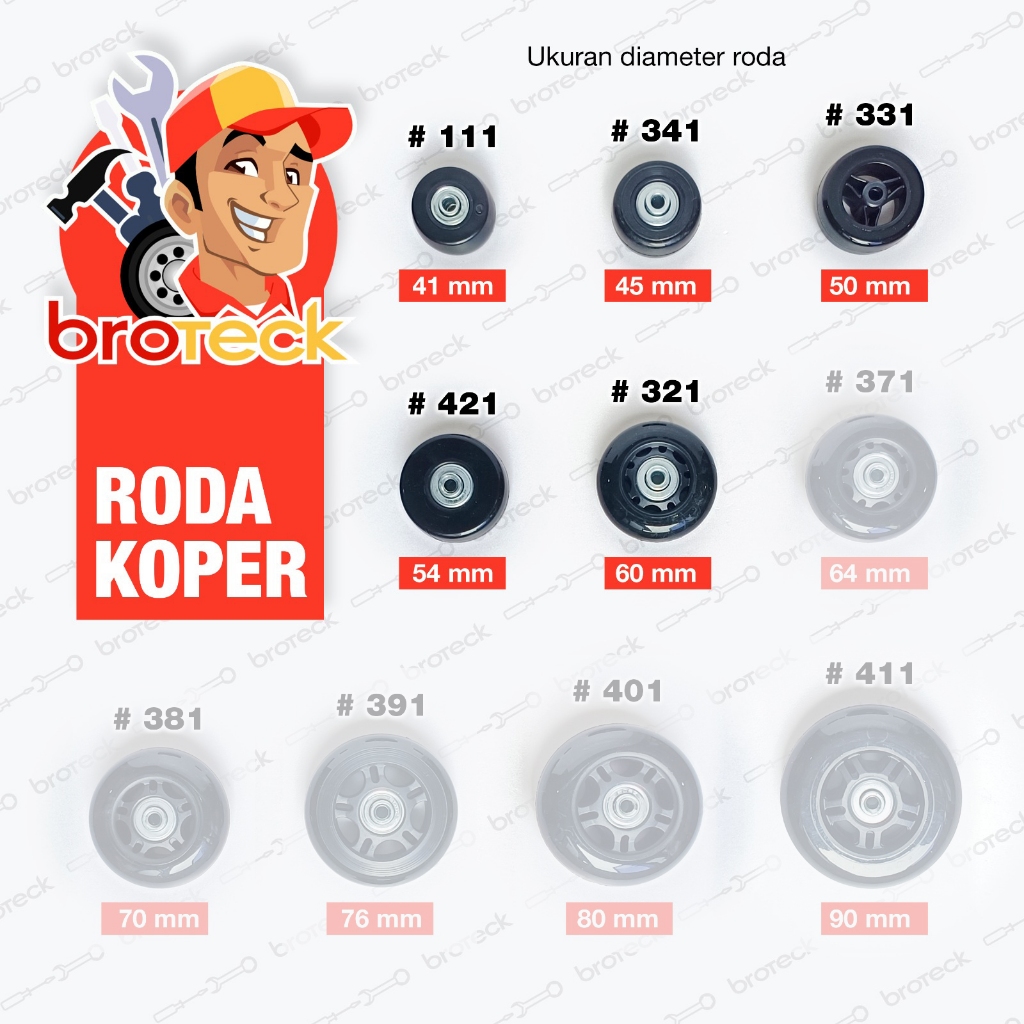 Jual Roda koper pengganti replacement luggage wheel murah kuat Single ...