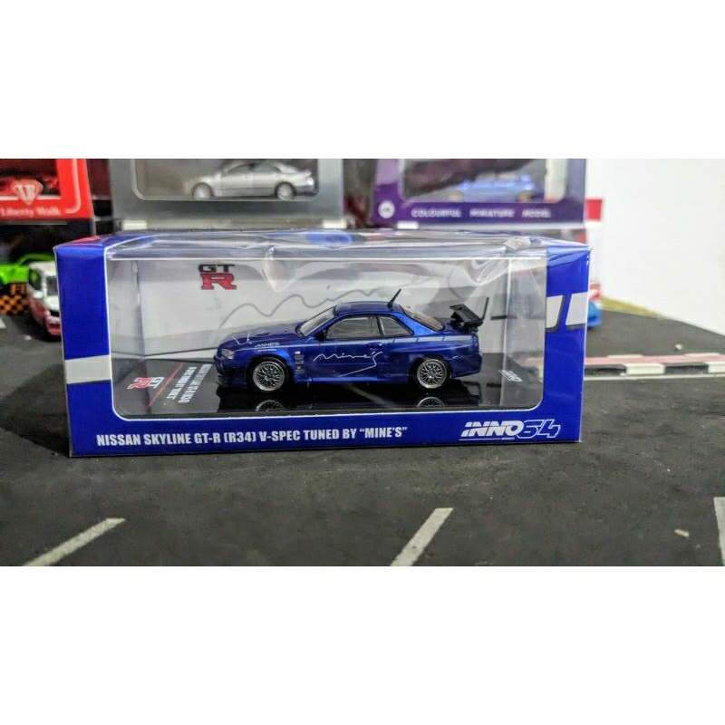Jual Diecast Inno64 Nissan Skyline GTR R34 V Spec Tuned By Mines Blue ...