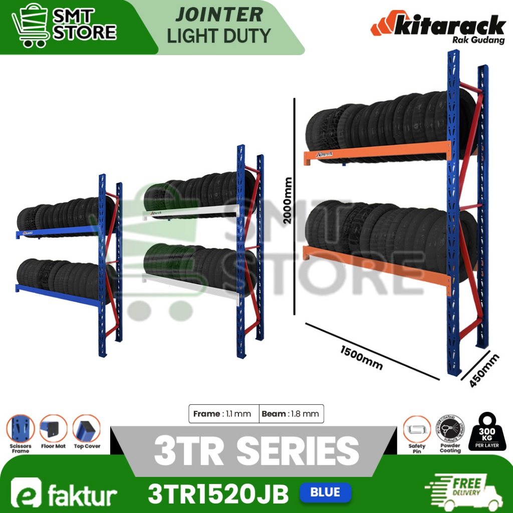 Jual KITARACK Rak Gudang 3TR1520J Tire Rack Jointer Biru Series Rak Ban ...