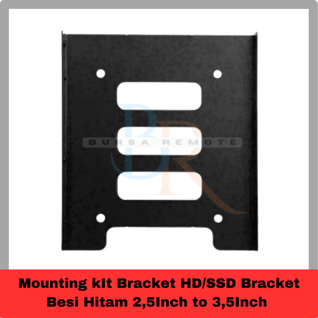 Jual Mounting kIt Bracket HD/SSD Bracket Besi Hitam 2,5Inch to 3,5Inch ...