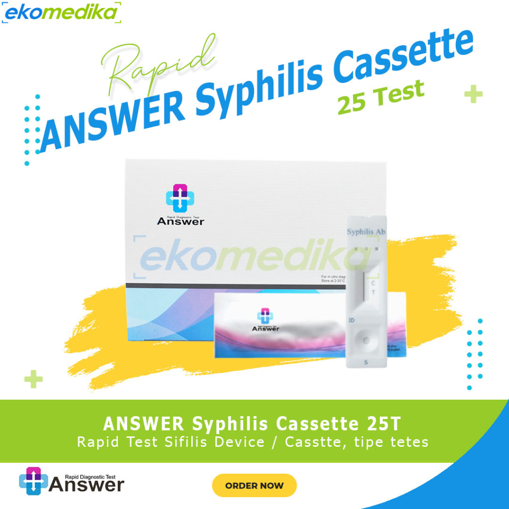 Jual ANSWER SIPILIS STRIP 50 / DEVICE 25T Syphilis Rapid Test ED.2028/ ...