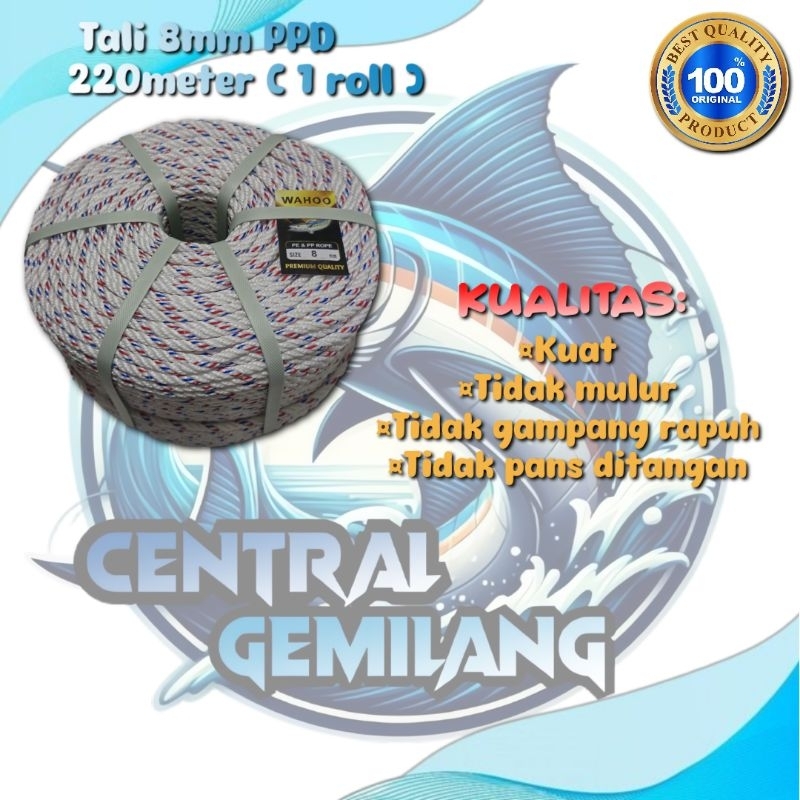 Jual TALI TAMBANG PPD 8MM ROLL 220METER,Tali pengikat barang truck,pick ...