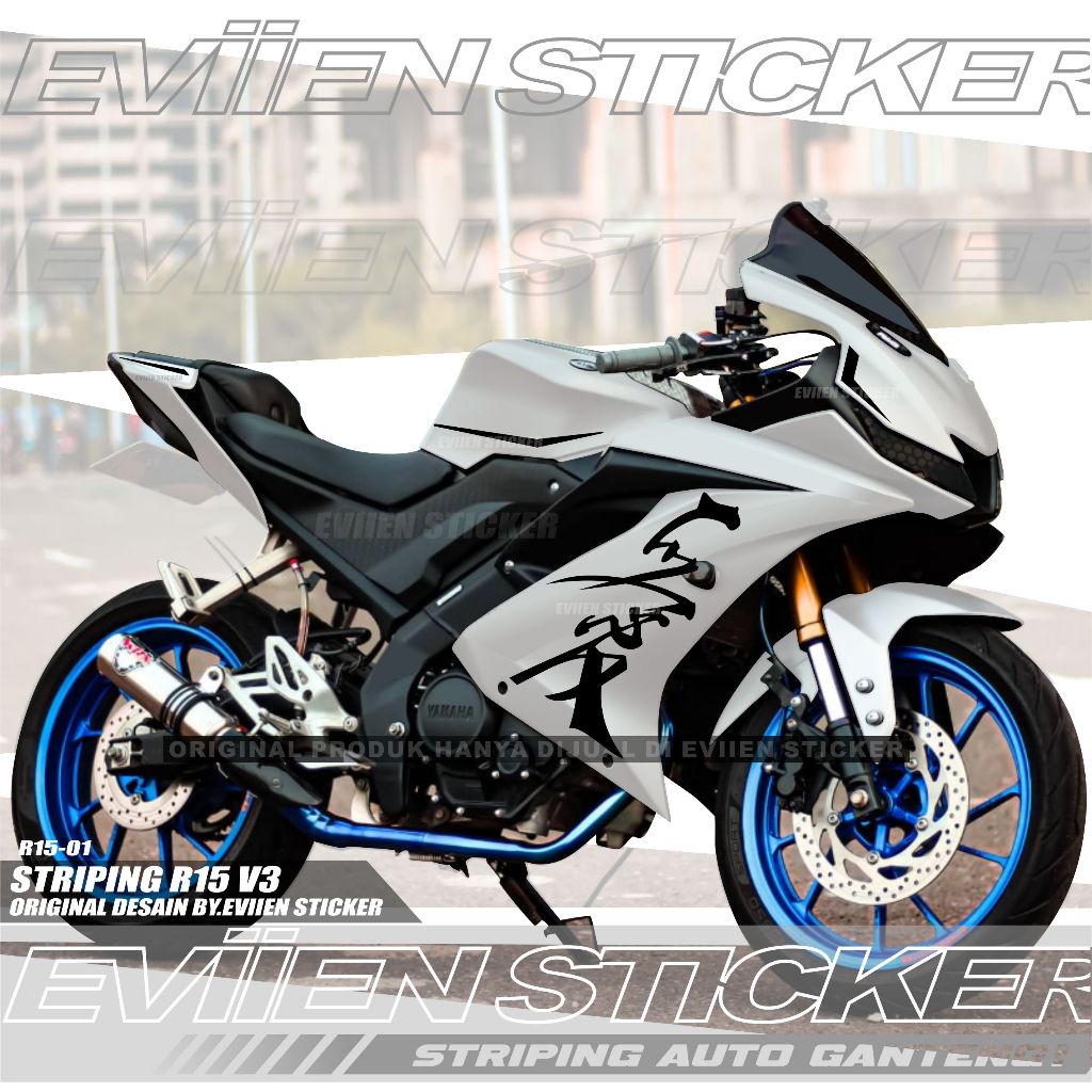 Jual STRIPING MOTOR YAMAHA R15 V3 STRIPING CUTTING STICKER TULISAN ...