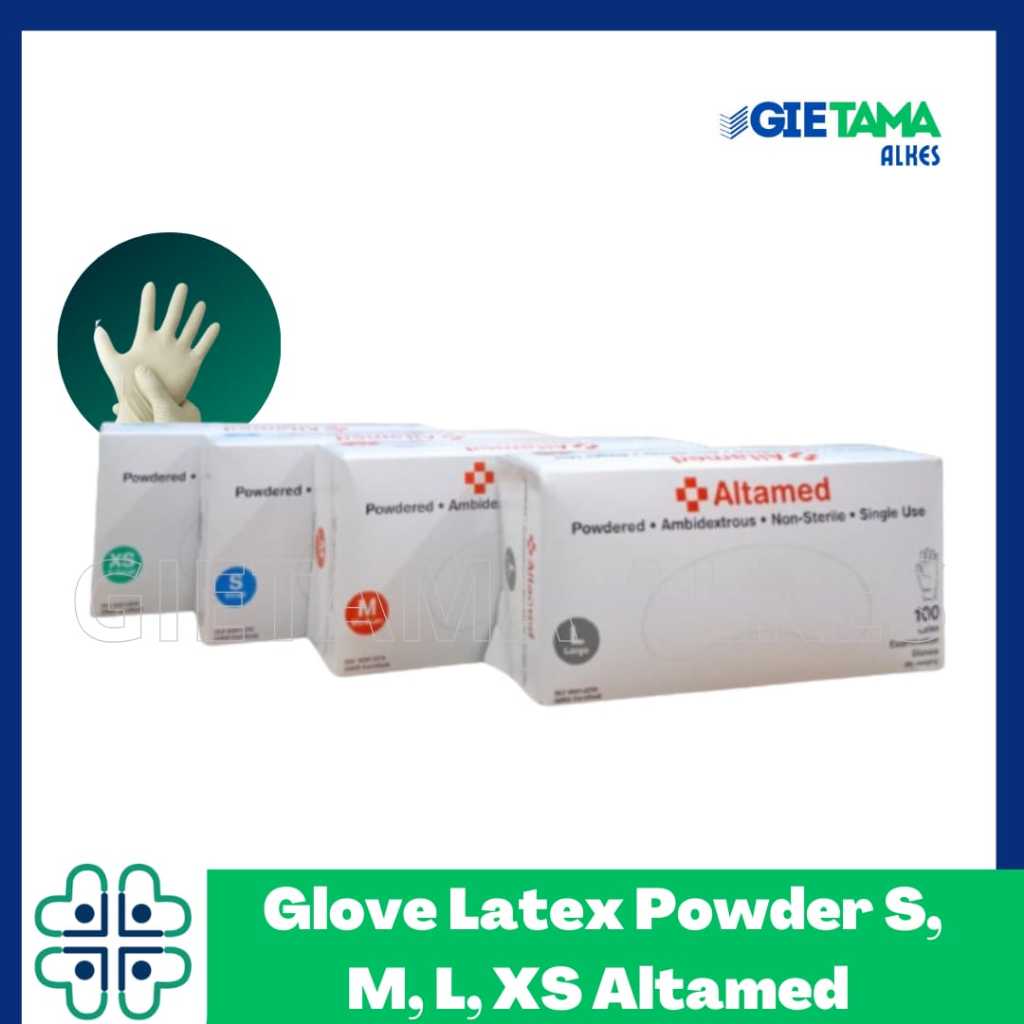 Jual Glove Latex Powder Altamed/ Sarung tangan medis | Shopee Indonesia