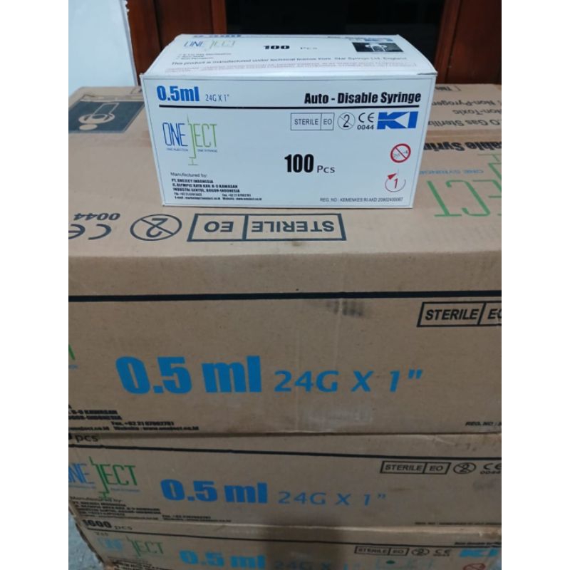Jual Spuit One Ject 0.5ml / Syringe One Ject 0.5cc (per BOX) | Shopee ...