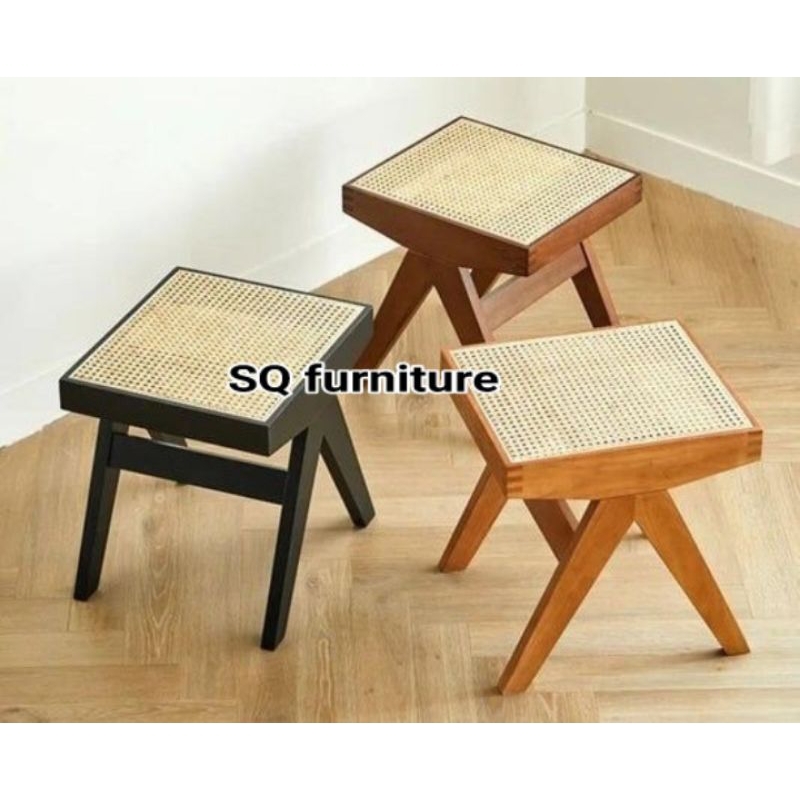 Jual Stool Rotan Jati Kursi Cafe Kursi Minimalis | Shopee Indonesia